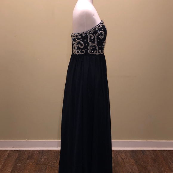 Sean Collection Beaded Strapless Formal Dress Navy Blue Size 10 - Picture 4 of 4